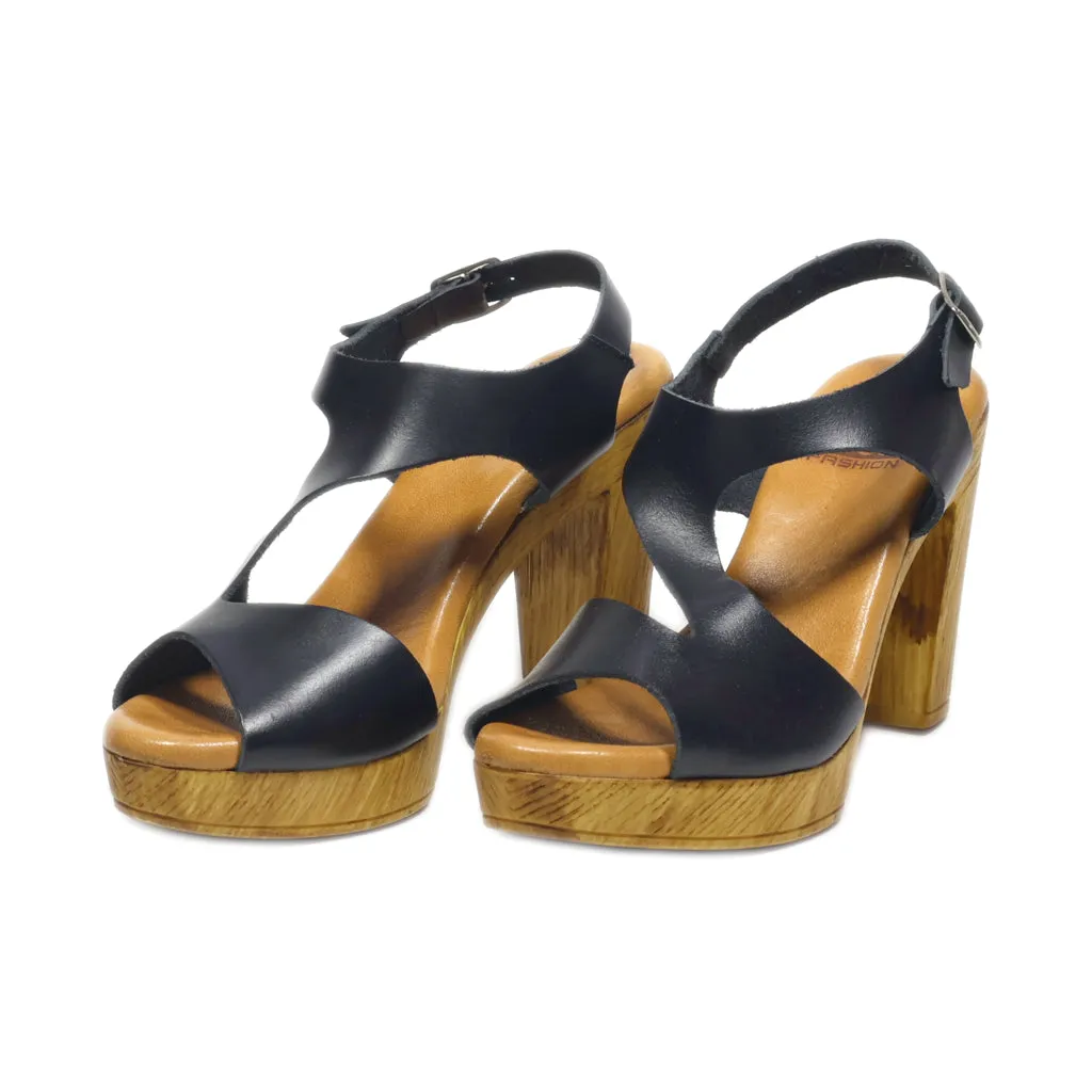2 Go Fashion High-Heel Sandals Leather Black Colour For Women
