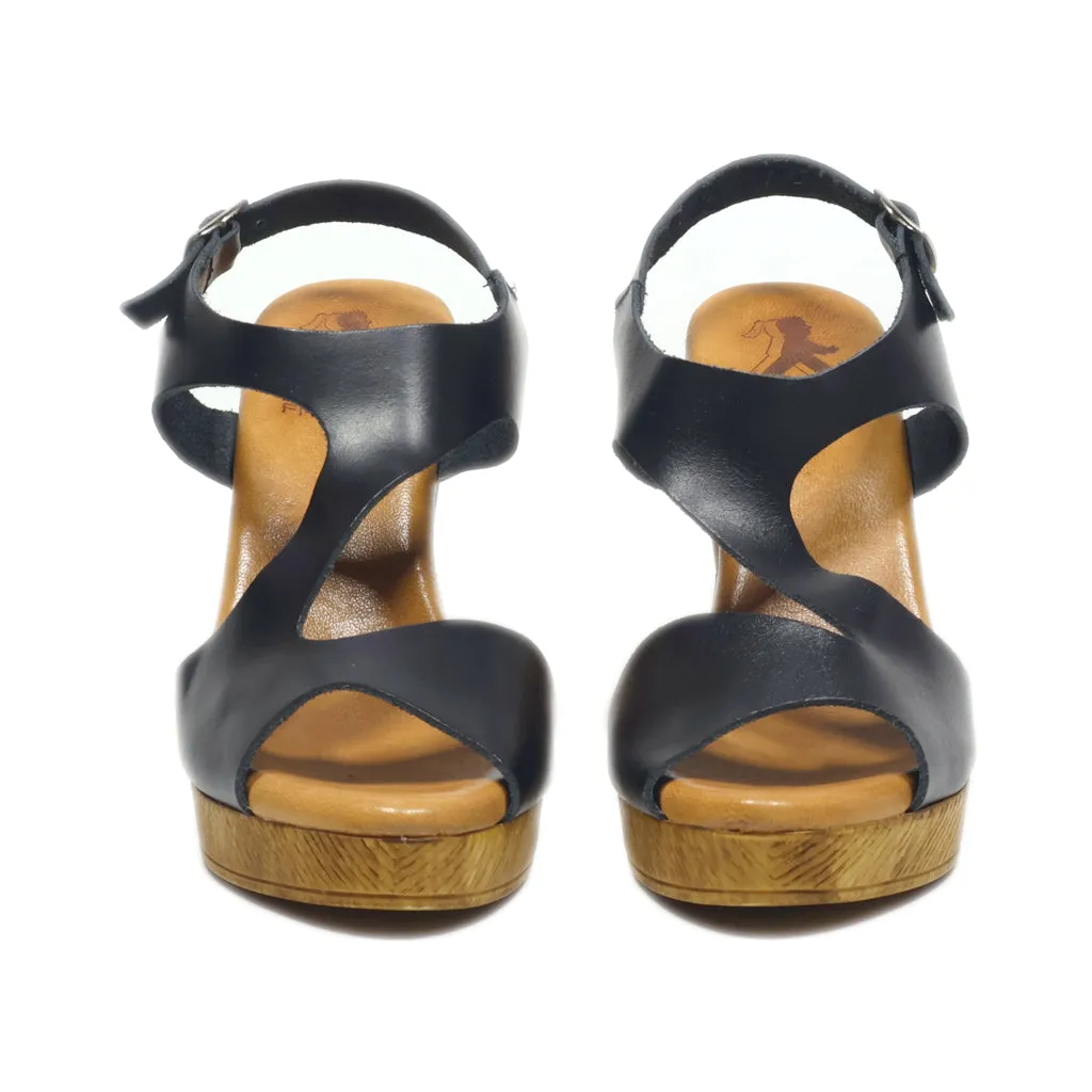 2 Go Fashion High-Heel Sandals Leather Black Colour For Women