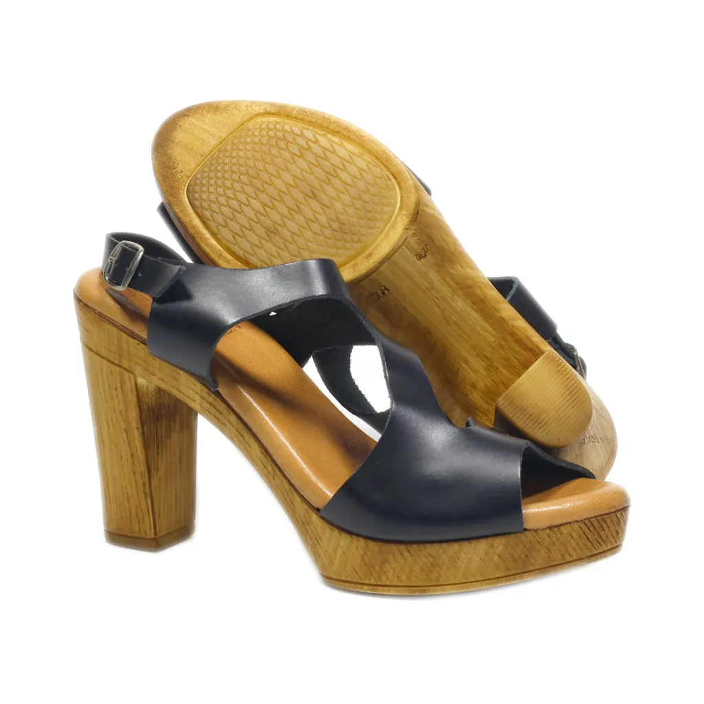 2 Go Fashion High-Heel Sandals Leather Black Colour For Women
