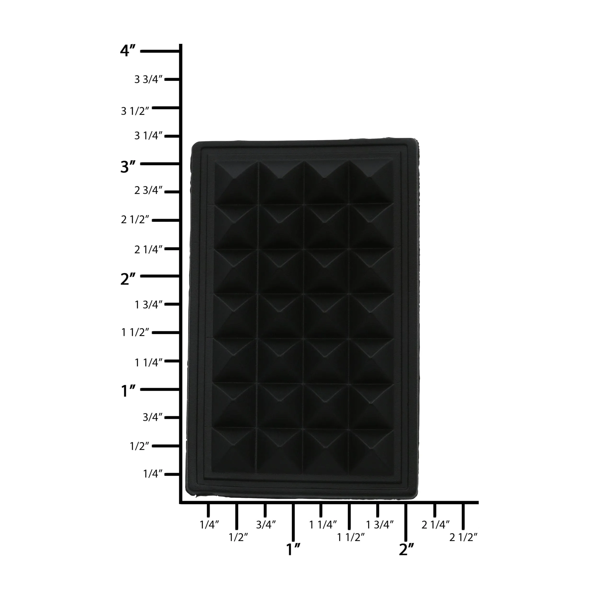 2" Black, Sewable Bottom Stud, Rubber, #L-3034