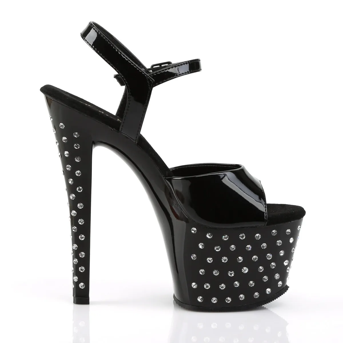 7 Inch Heel STARDUST-709 Black Patent