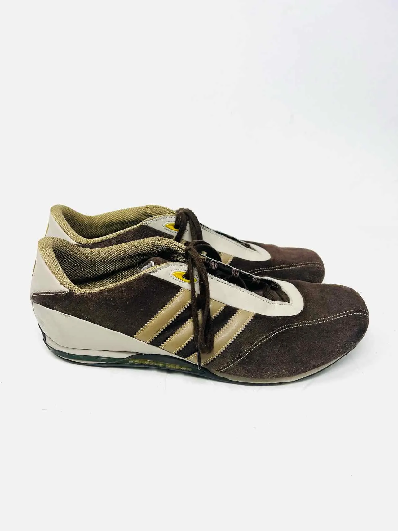 Adidas Size 11.5 Brown/Gray Lace-Up Suede AS IS Men's Sneakers- Men's