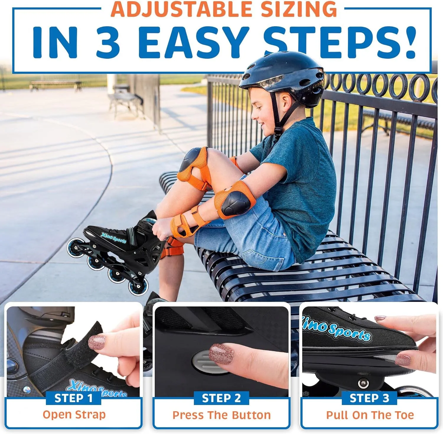 Adjustable Quad Skates | Inline Skates Combo for Kids, Youth
