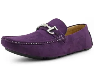 Amali Walken Purple Men’s Suede Driving Shoes