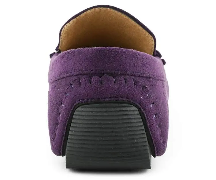 Amali Walken Purple Men’s Suede Driving Shoes
