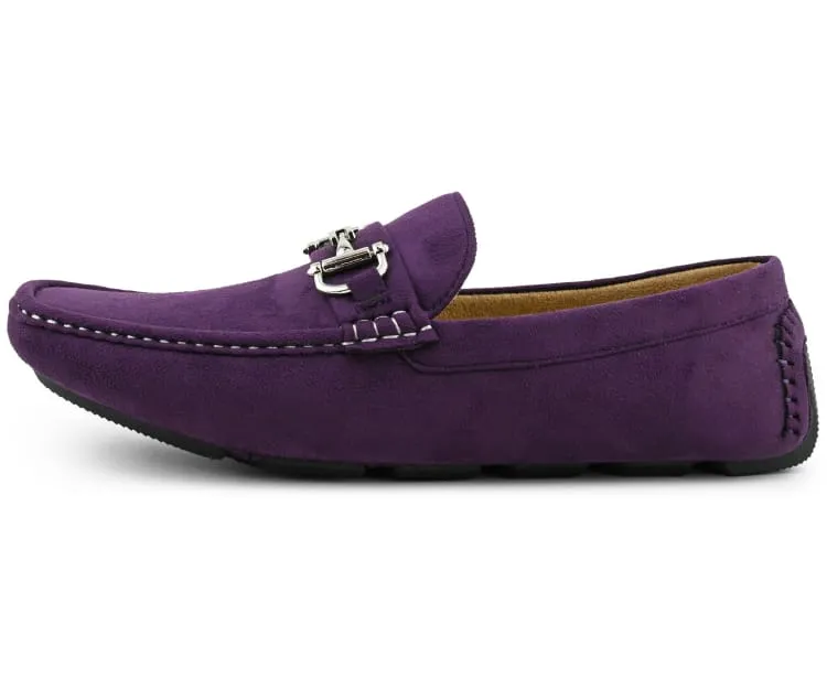 Amali Walken Purple Men’s Suede Driving Shoes