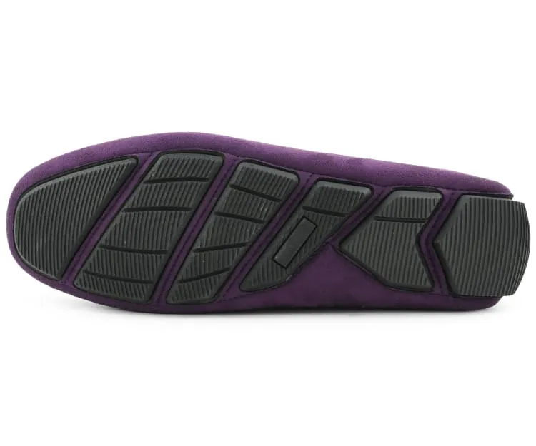 Amali Walken Purple Men’s Suede Driving Shoes
