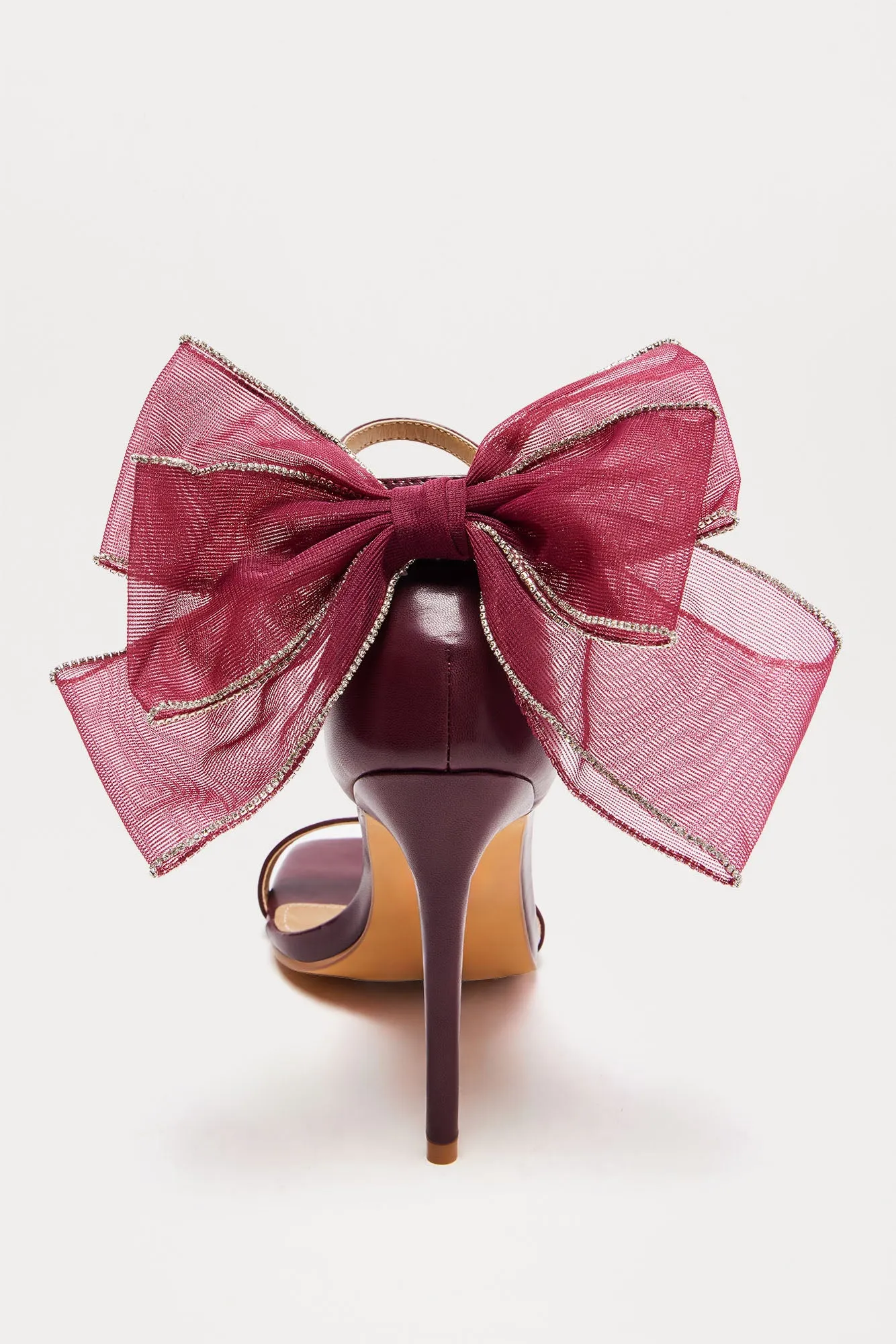 Amberly Bow Heels - Burgundy