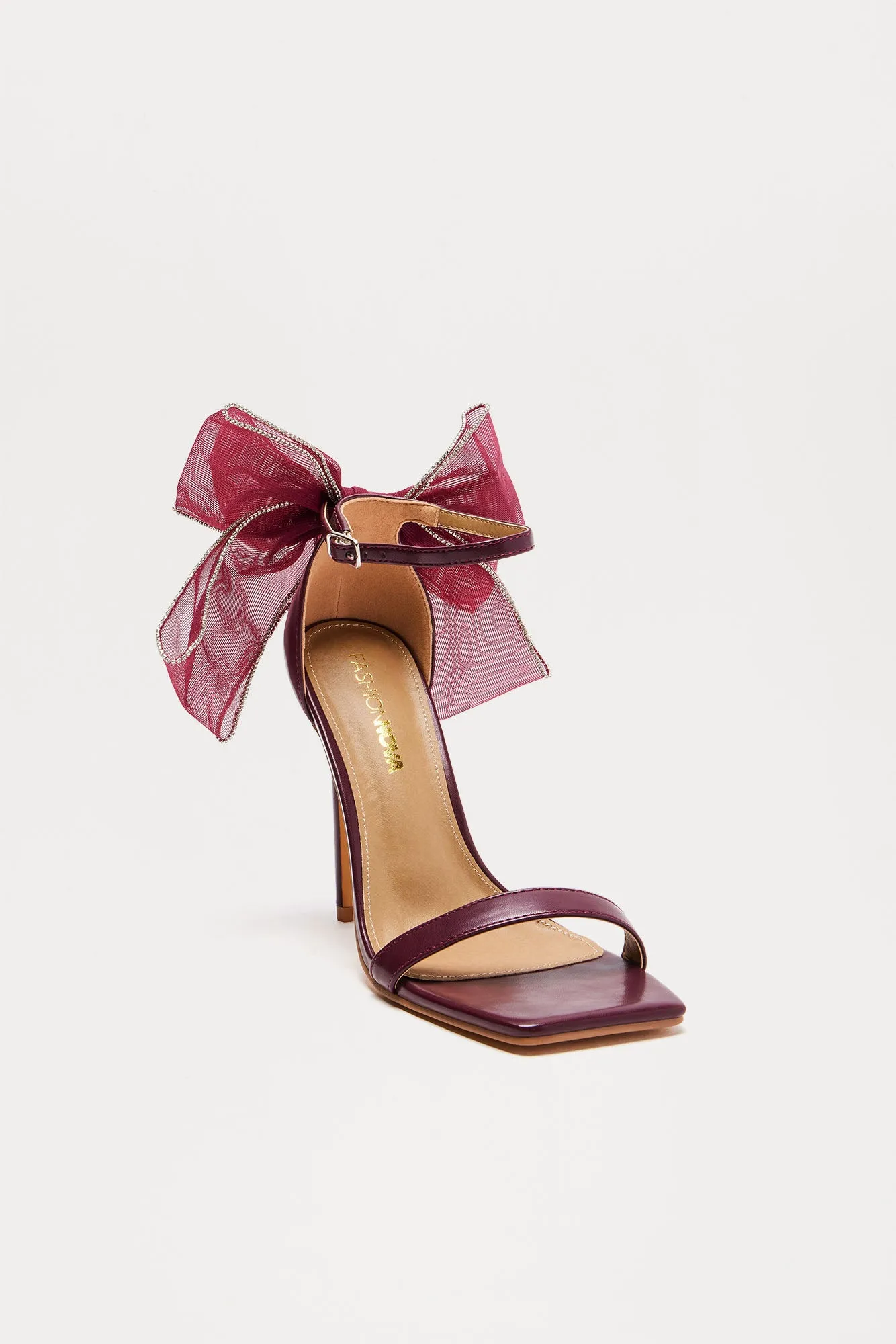 Amberly Bow Heels - Burgundy