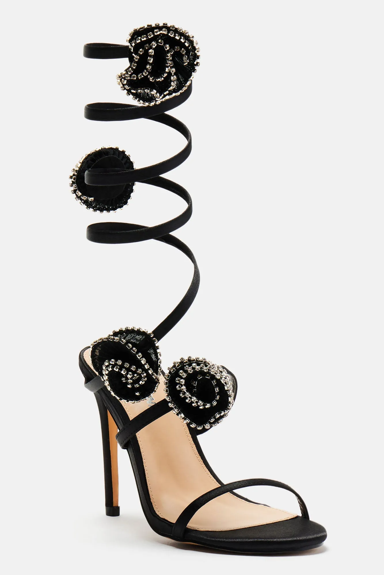Amozae-After Midnight Wrap Up Heeled Sandals - Black