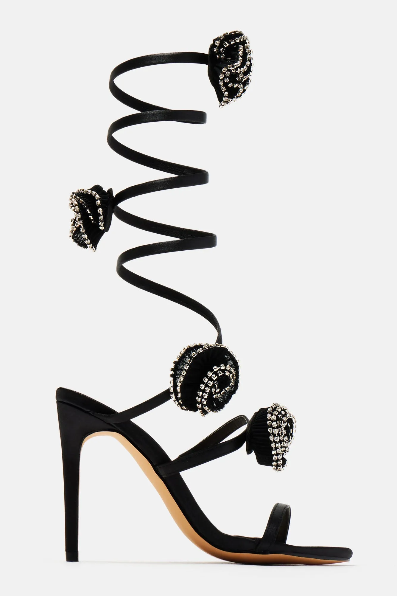 Amozae-After Midnight Wrap Up Heeled Sandals - Black