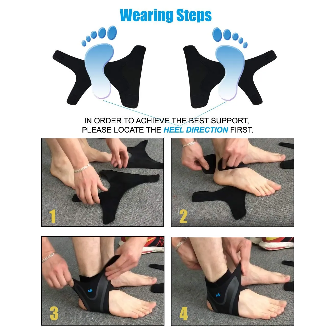 Ankle Support Brace, Adjustable Ankle Strain Protector Strap, Against Sprains Arthritis Compression Wrap Stabilizer, Pain Relief Foot Sleeve for Basketball Sport Injuries Recovery, 1 Pairs (M) M