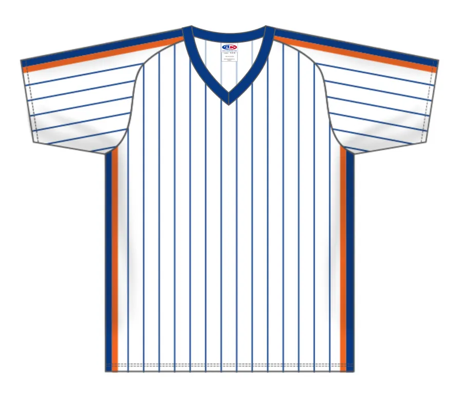 Athletic Knit (AK) Custom ZBA12-NYM6046 NY Mets White Pinstripe Sublimated Baseball Jersey