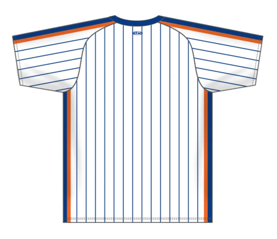 Athletic Knit (AK) Custom ZBA12-NYM6046 NY Mets White Pinstripe Sublimated Baseball Jersey