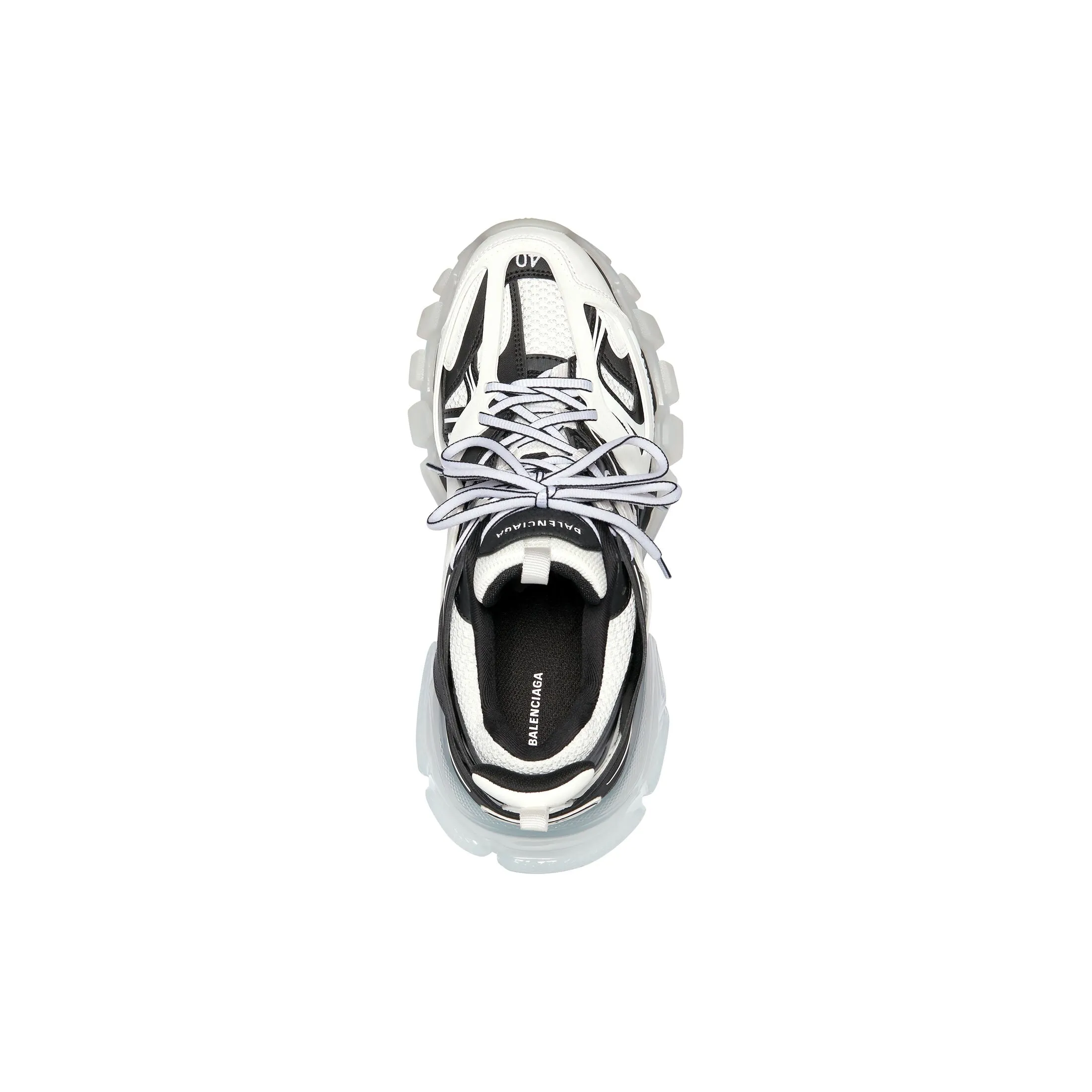 BALENCIAGA TRACK SNEAKER CLEAR SOLE IN WHITE