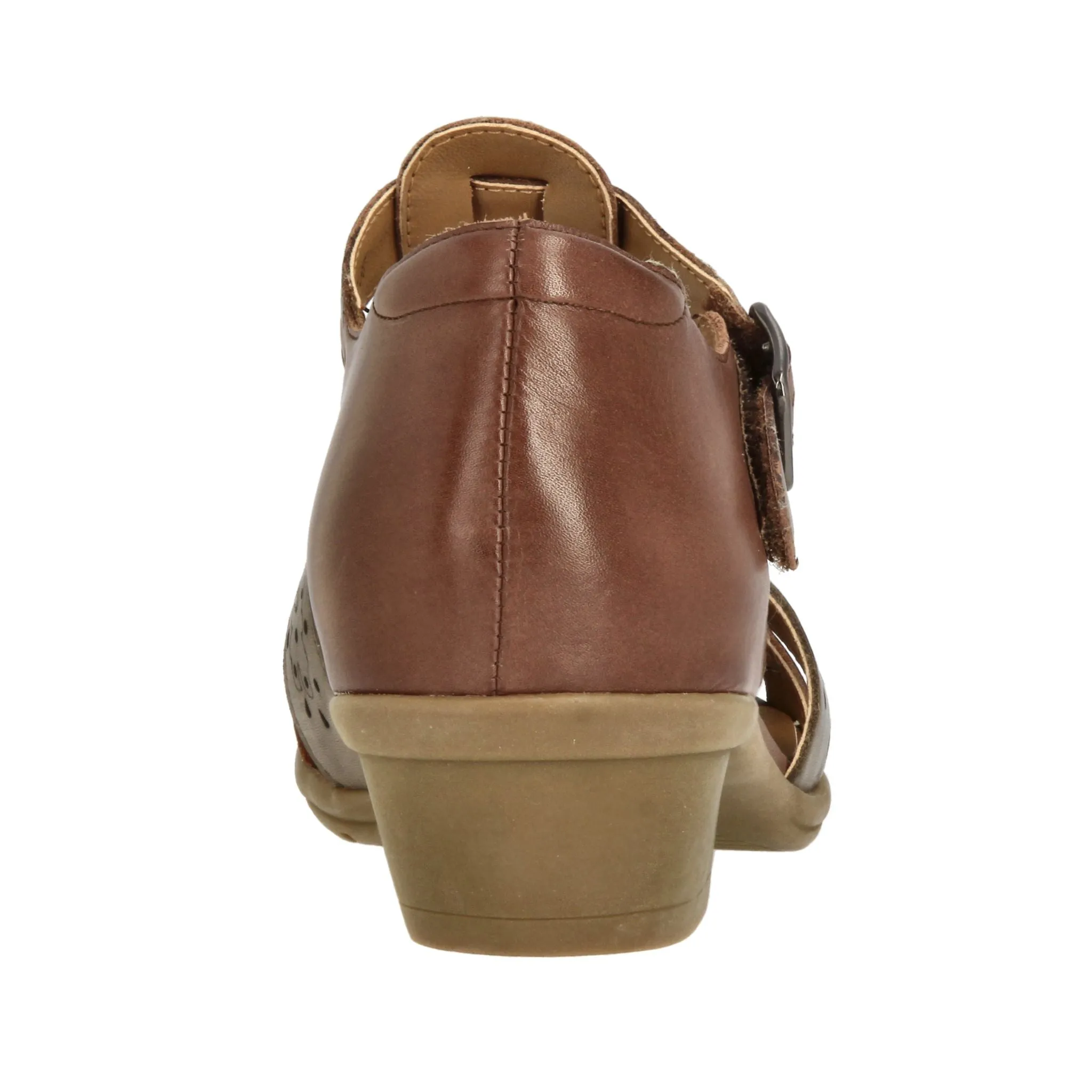 Barani Brown Leather Heeled Sandals (Short)