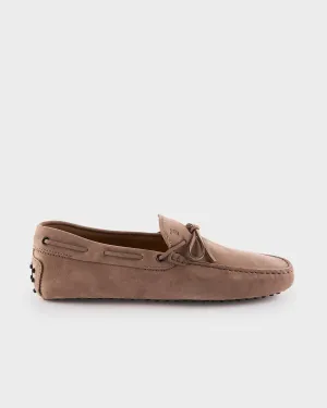 Beige Nubuck Gommini Driving Shoes