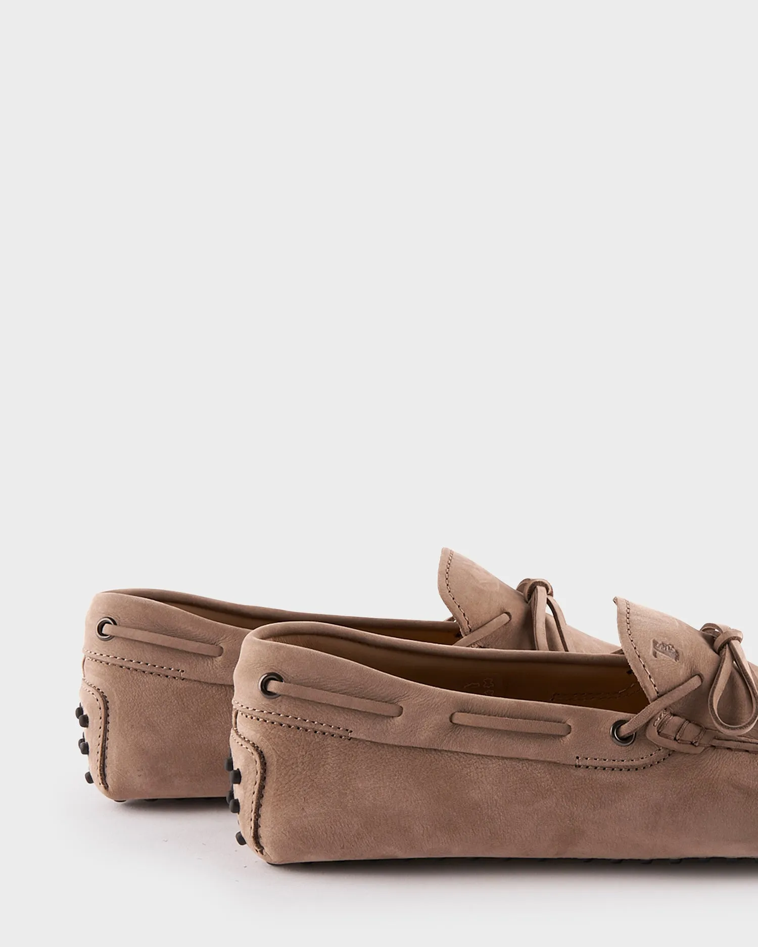 Beige Nubuck Gommini Driving Shoes