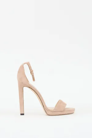 Beige Suede Misty Heeled Sandal