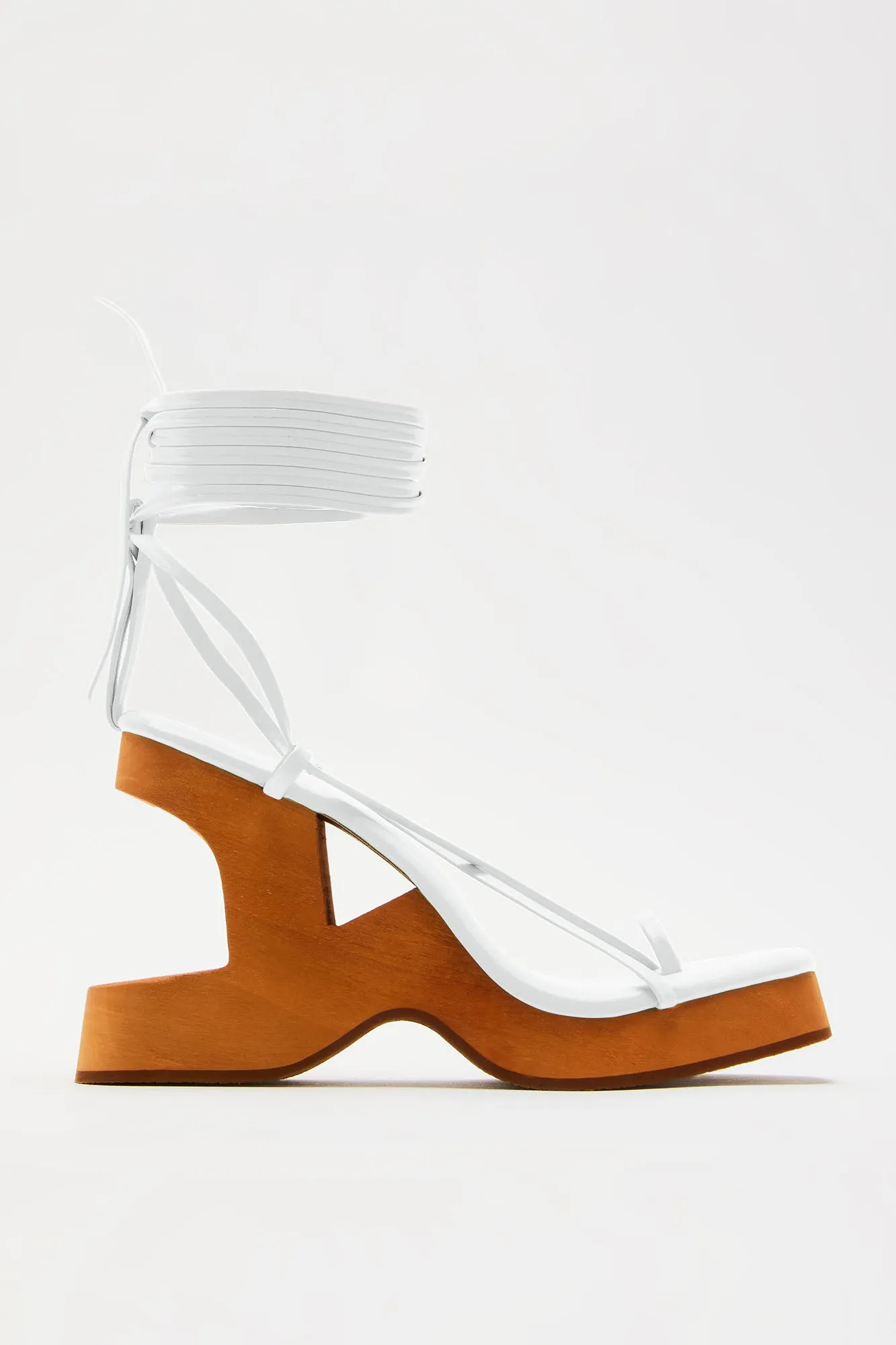 Best Vibes Platform Wrap Up Heels - White