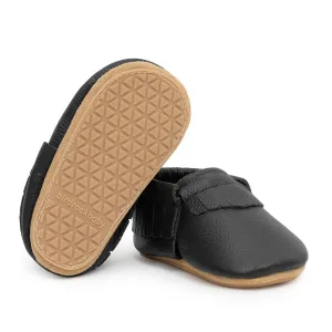 Black Hard Sole Moccasins