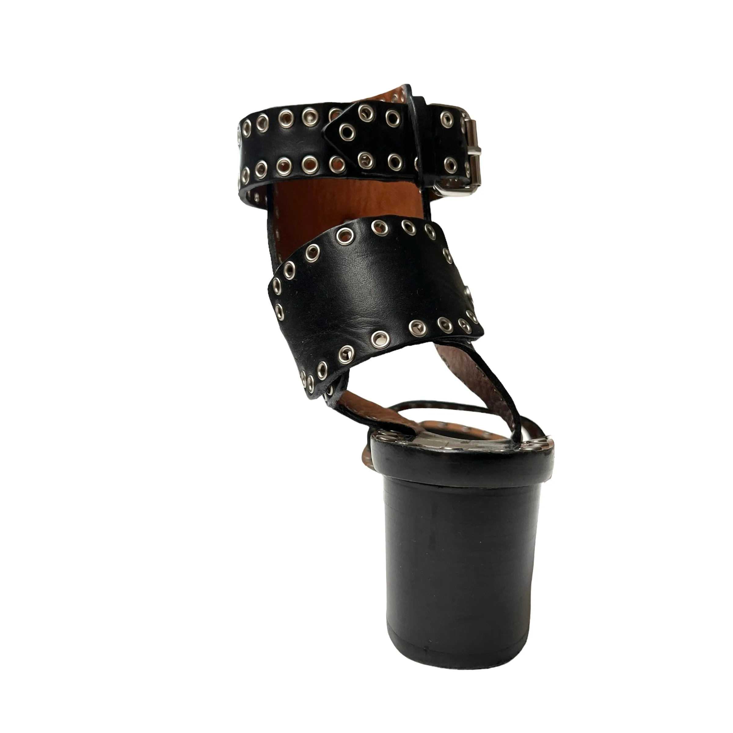 Black Leather Sandals - 11