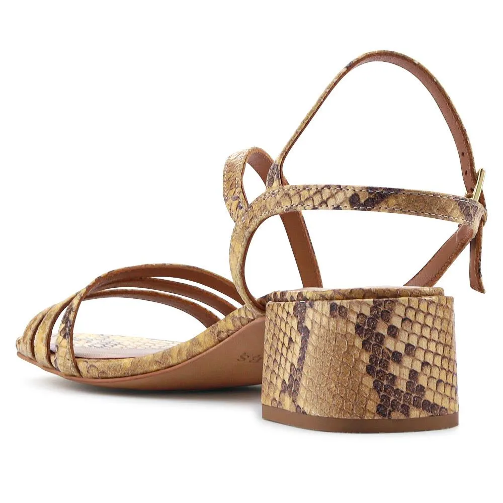 Block Heeled Leather Sandals - GINETTE2 / 325 061