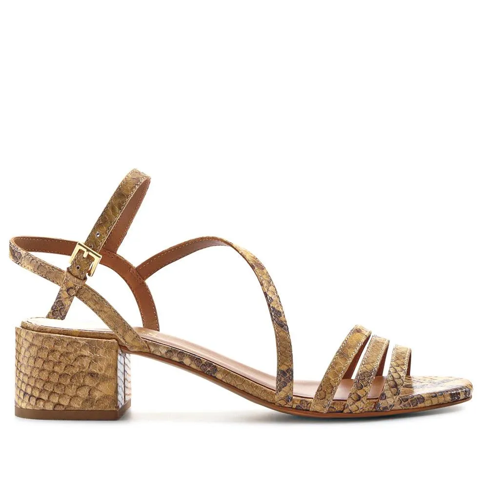 Block Heeled Leather Sandals - GINETTE2 / 325 061