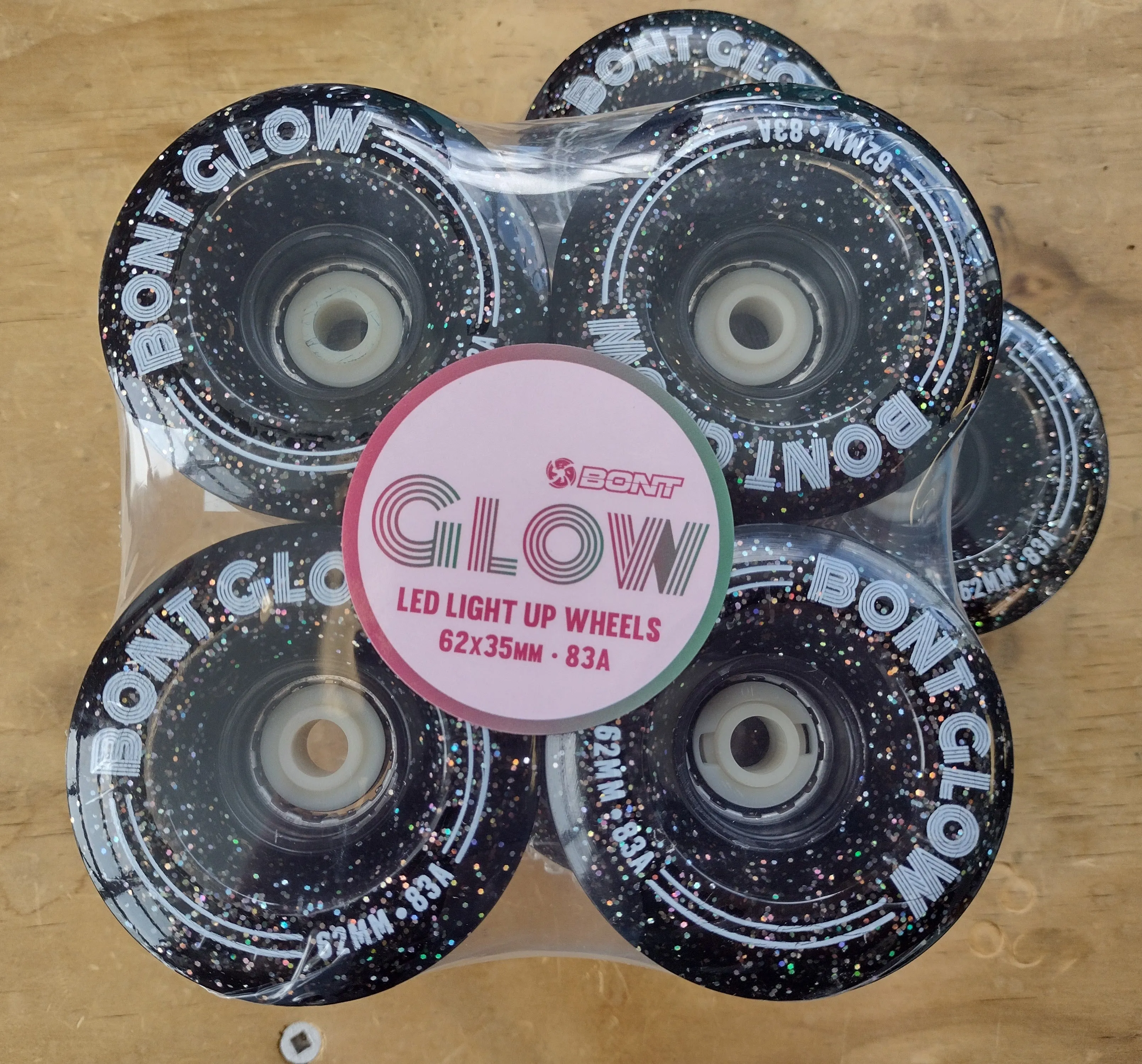 Bont Glow Light Up LED Rollerskate Wheels Pack of 4