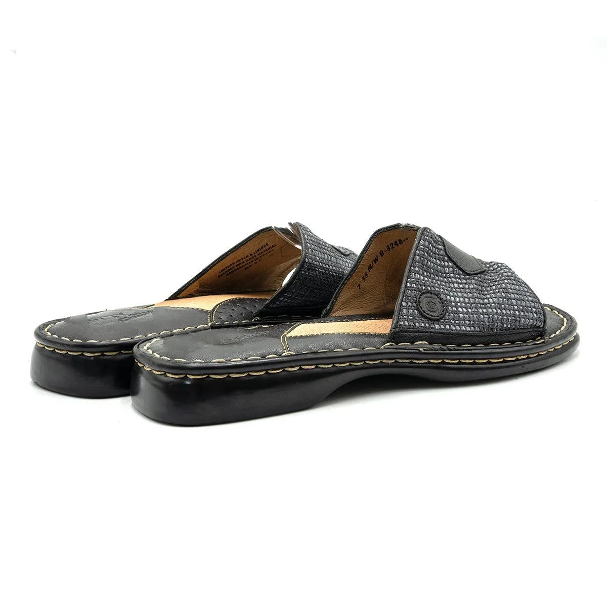Born Drilles Slide Sandals Sliders Fabric Black Colour For Women