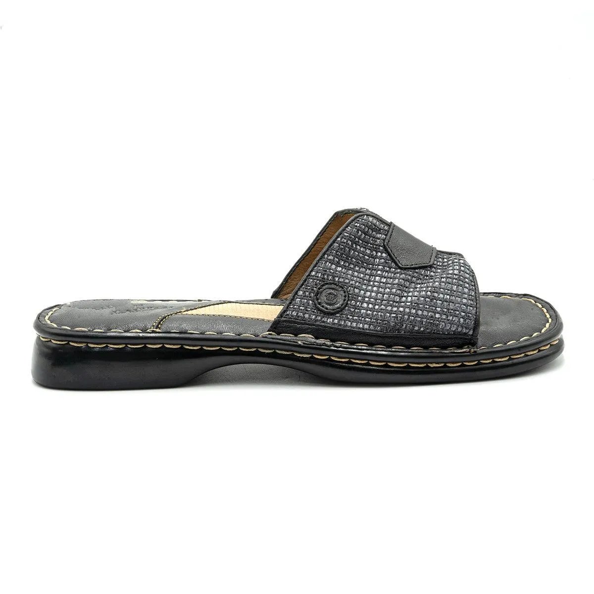 Born Drilles Slide Sandals Sliders Fabric Black Colour For Women