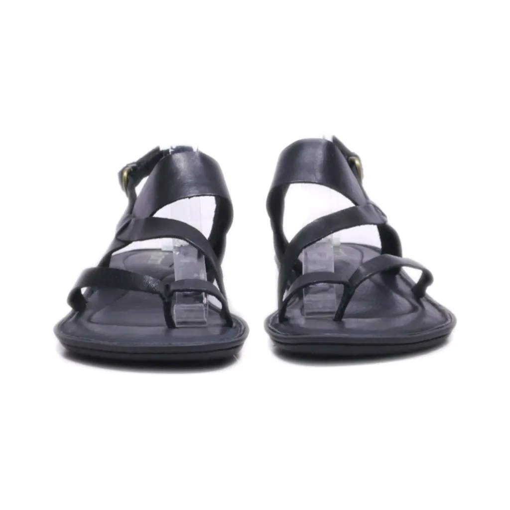 Born Favignana Flat Sandals Leather Black Colour For Women