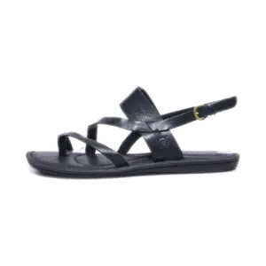 Born Favignana Flat Sandals Leather Black Colour For Women