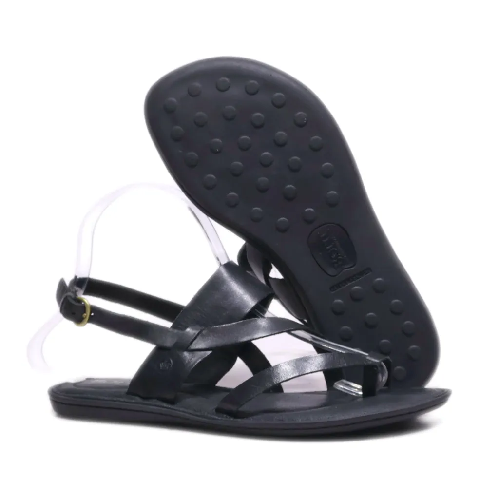 Born Favignana Flat Sandals Leather Black Colour For Women