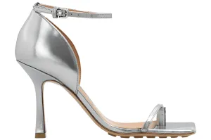 Bottega Veneta New Women's Open Toe Heeled Shoes In Silver