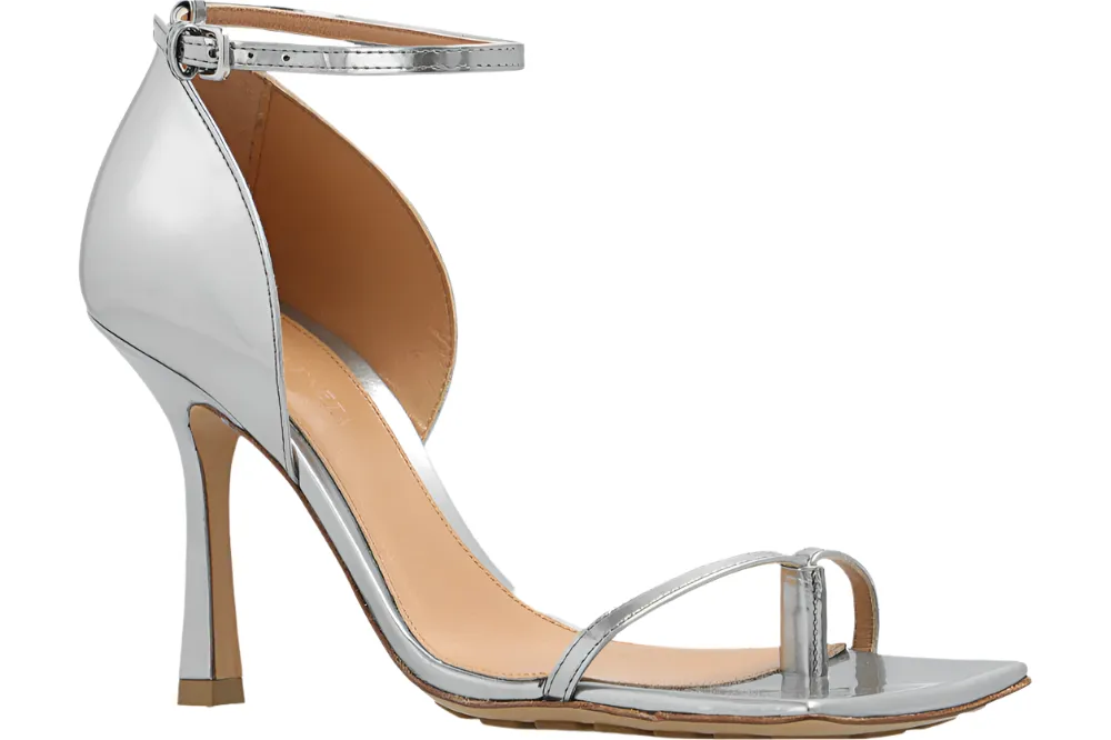 Bottega Veneta New Women's Open Toe Heeled Shoes In Silver