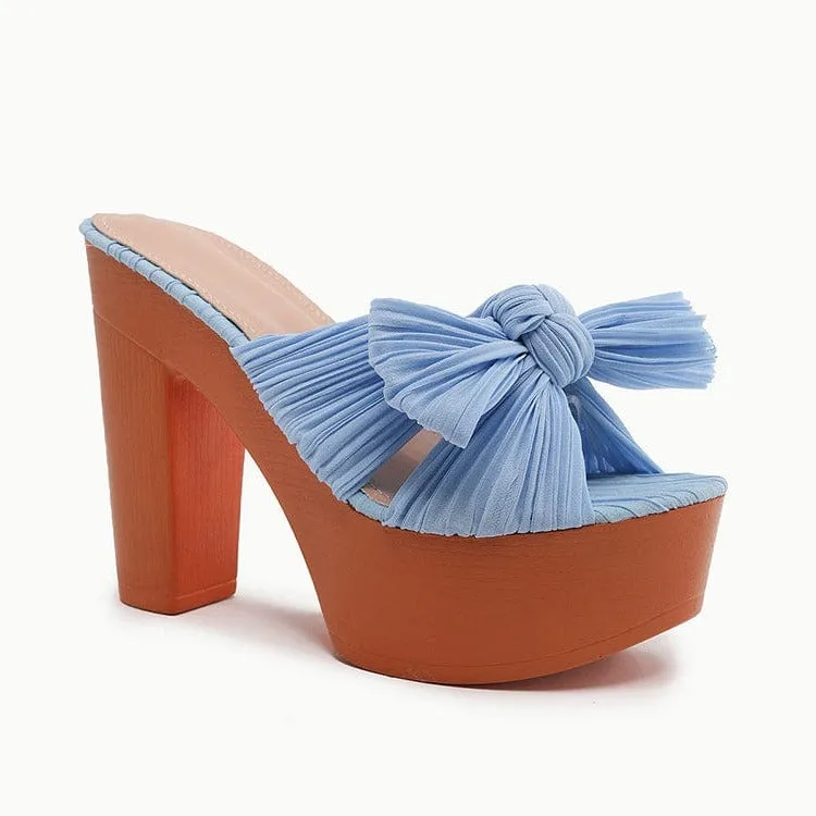 Bow Decor Heeled Sandals