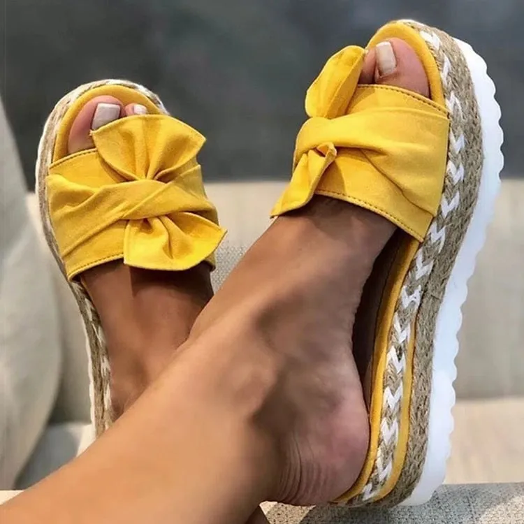 Bowknot With Wedges Sandals