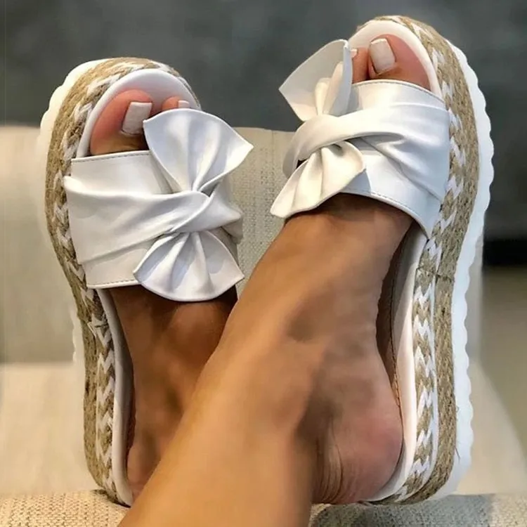 Bowknot With Wedges Sandals