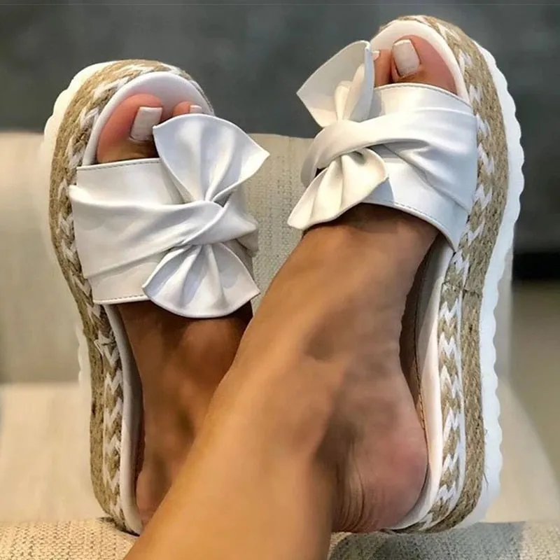 Bowknot With Wedges Sandals