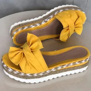 Bowknot With Wedges Sandals