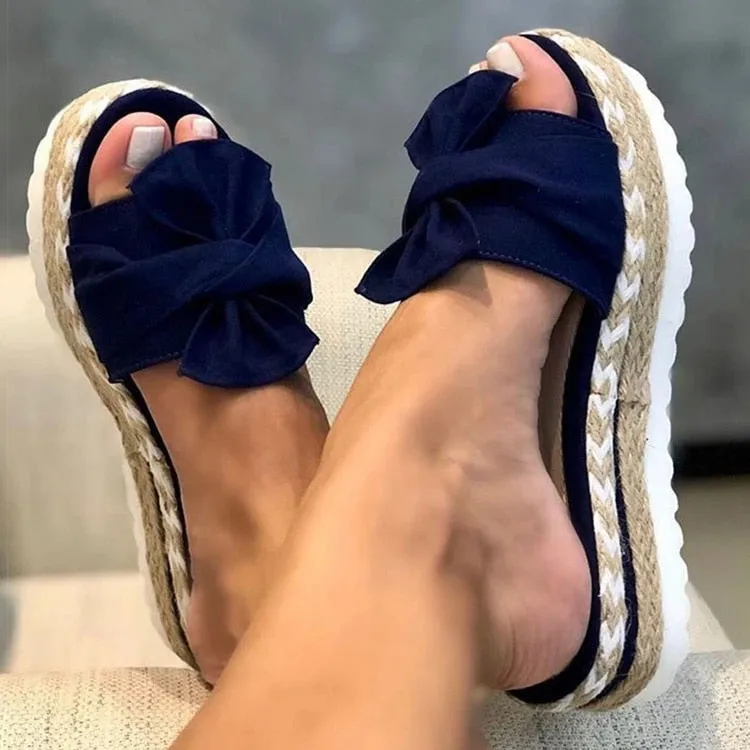Bowknot With Wedges Sandals