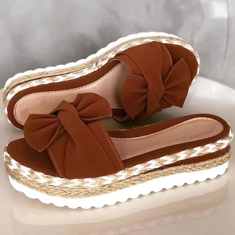 Bowknot With Wedges Sandals