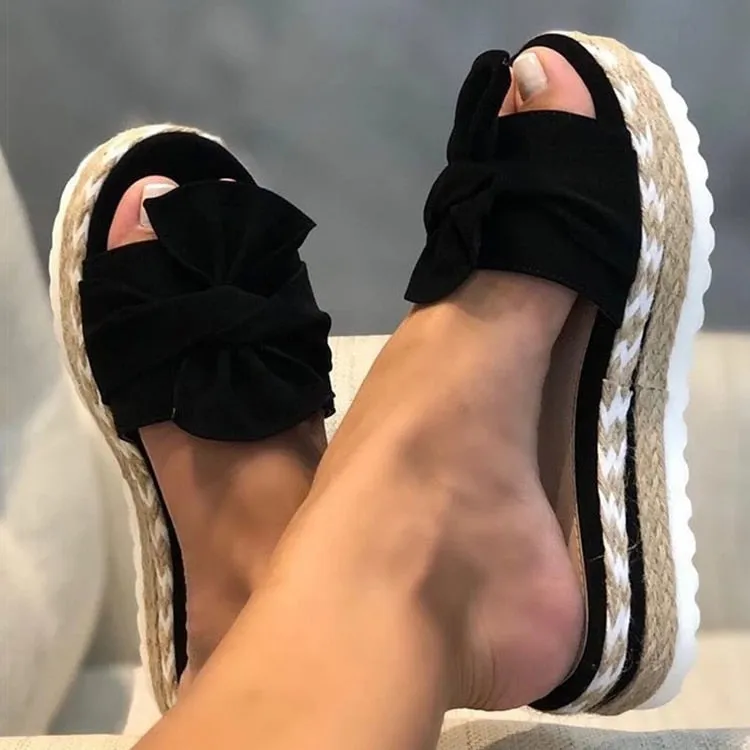 Bowknot With Wedges Sandals