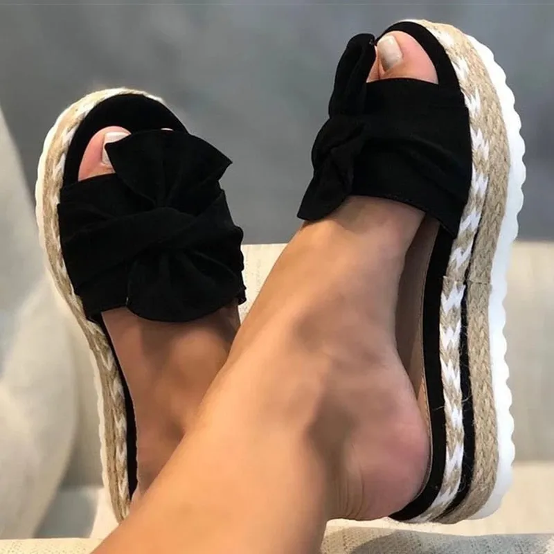 Bowknot With Wedges Sandals