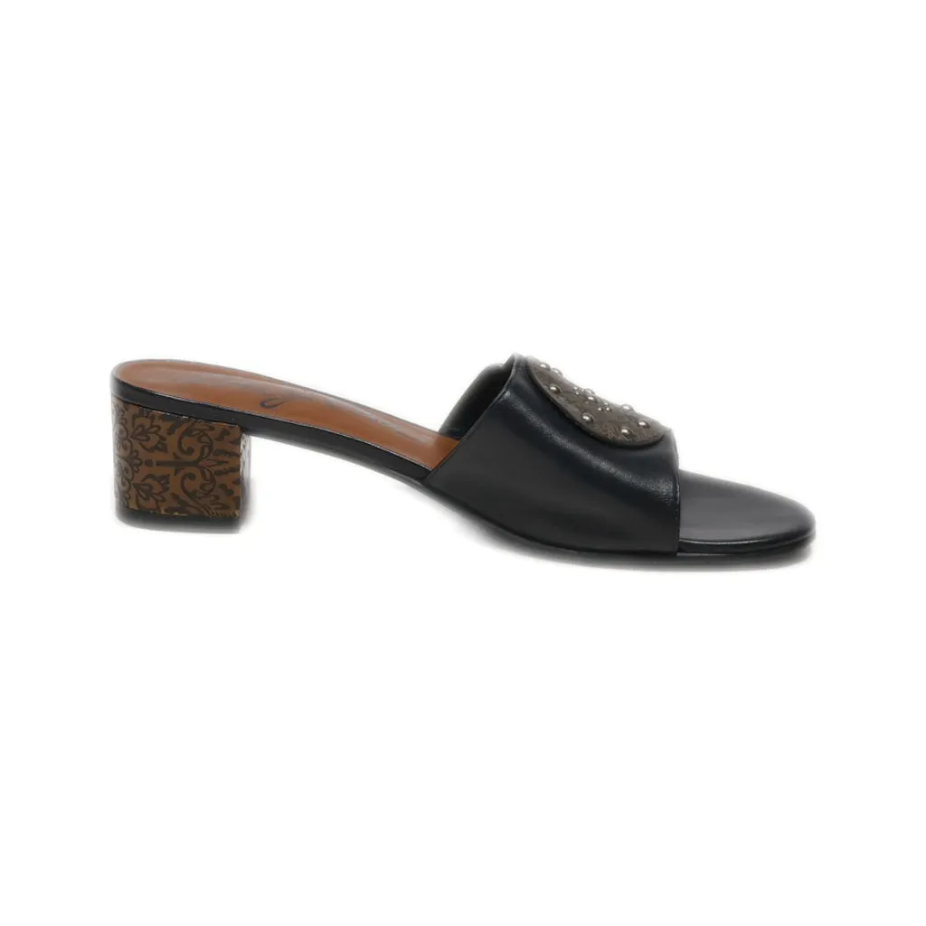 Brighton Mid-Heel Sandals Leather Black Colour For Women