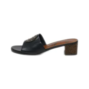 Brighton Mid-Heel Sandals Leather Black Colour For Women