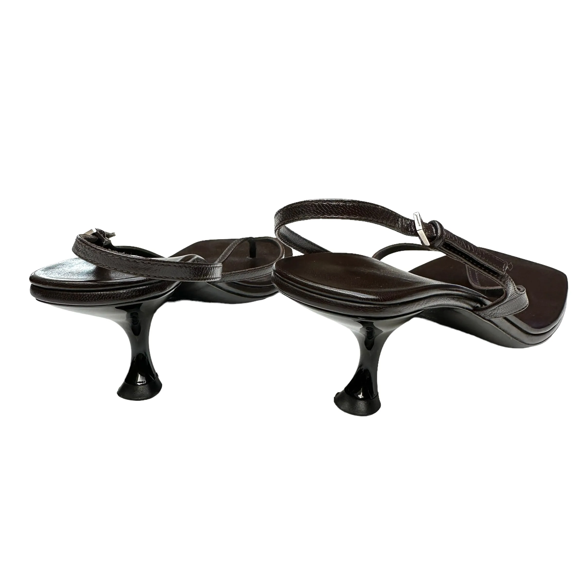 Brown Heeled Sandals - 7.5