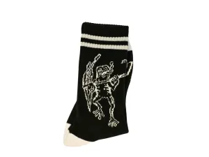 Brunny Hardcore Gero Gero Skate Socks: Black on White