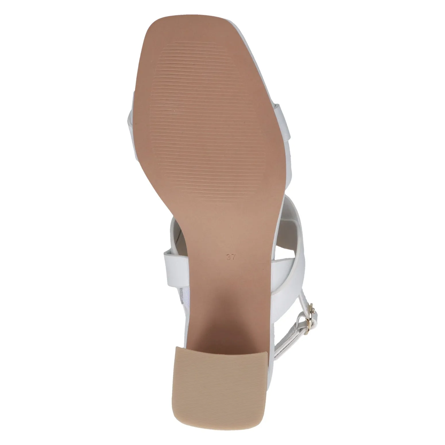 Caprice 9-28317-42 102 Ladies White Leather Buckle Sandals